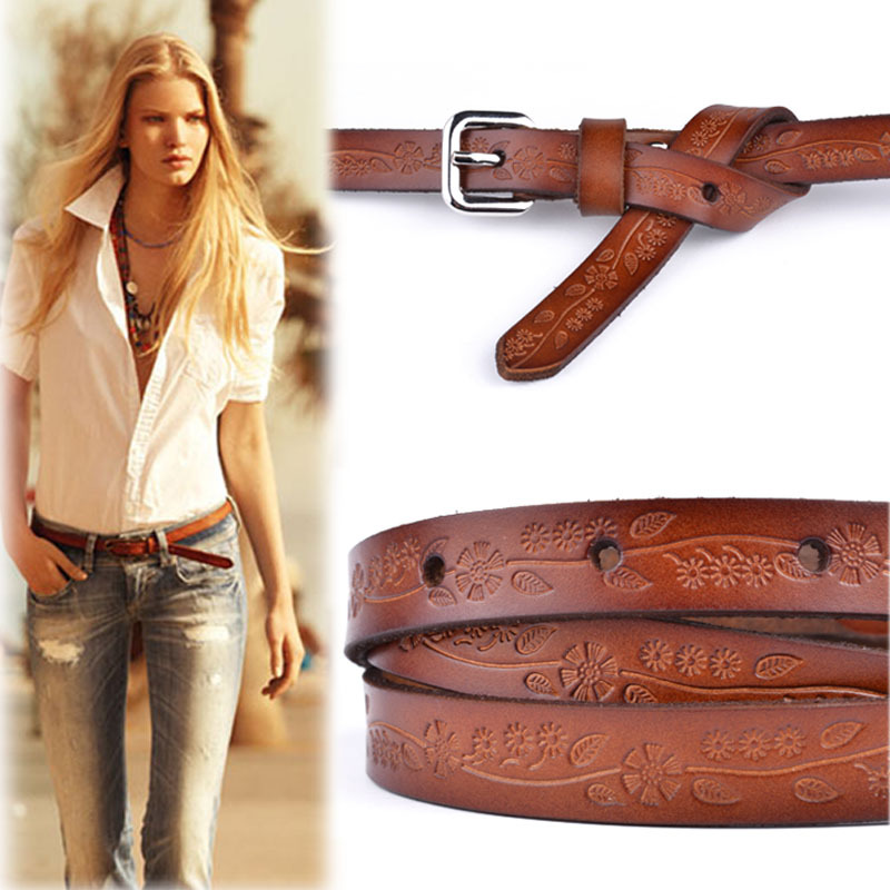 More world brand name women's tieclasps strap belt female genuine leather fashion all-match belt genuine leather strap