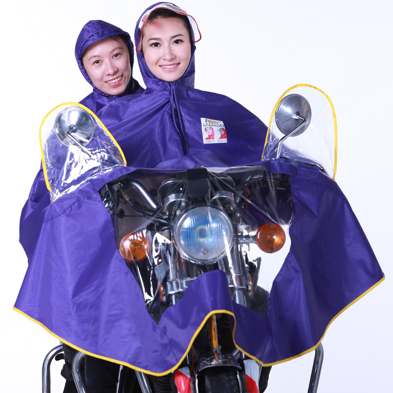 Motorcycle double Large poncho double slider raincoat electric bicycle poncho