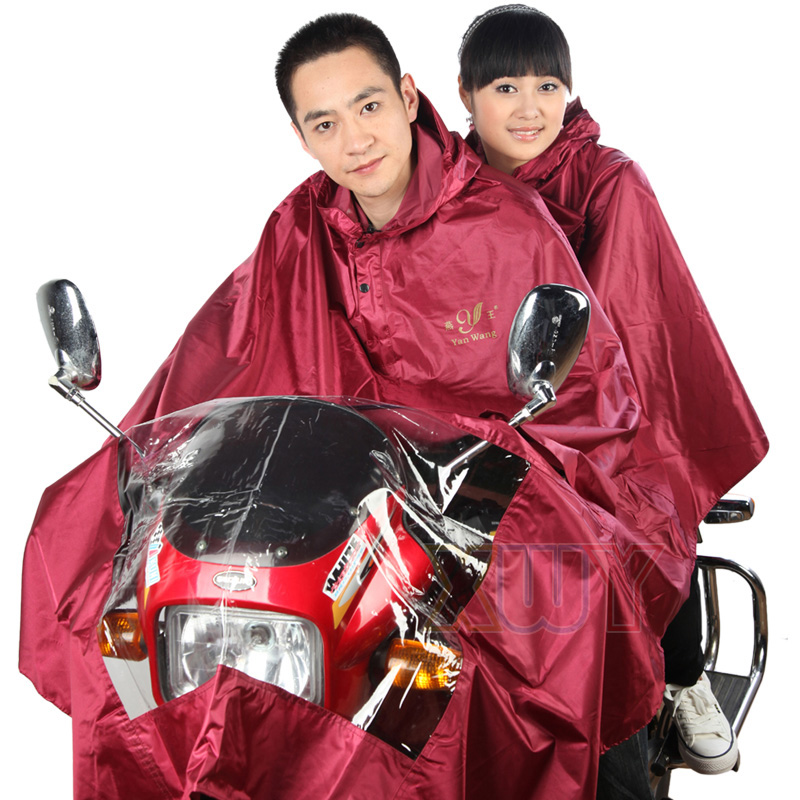 Motorcycle electric bicycle 2288 fashion double ride Burberry mother and son thickening poncho