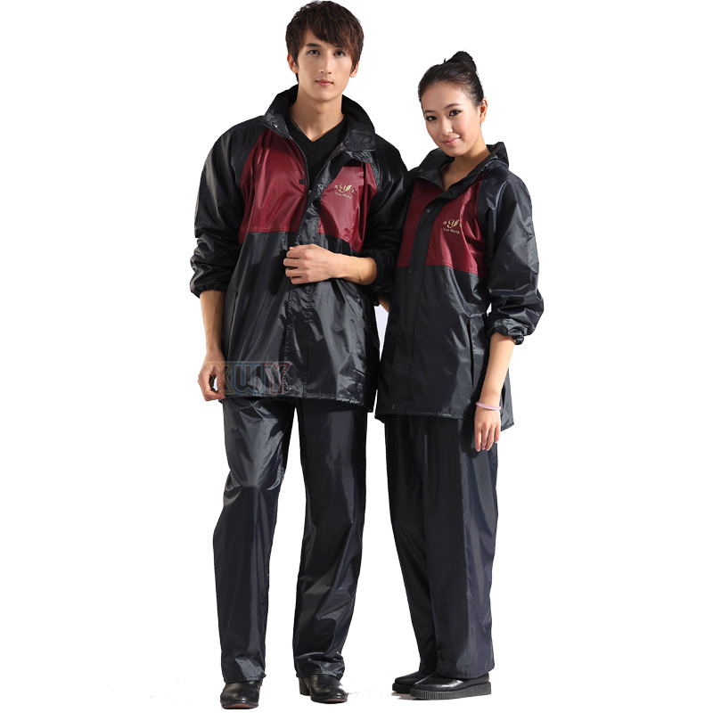 Motorcycle electric bicycle fashion casual ride double layer split rain pants raincoat set