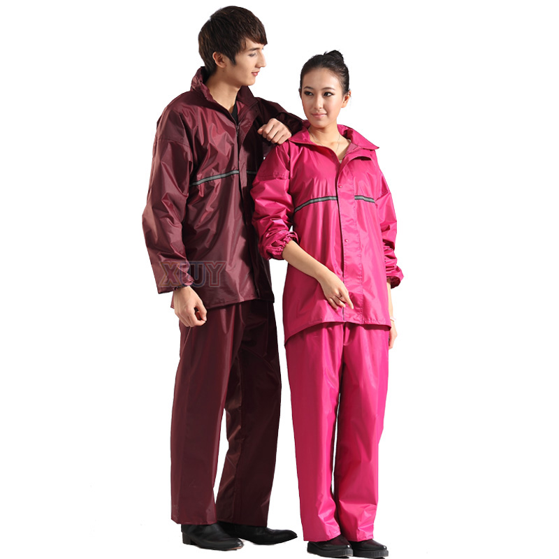 Motorcycle electric bicycle fashion casual split ride double layer rain pants raincoat set 42.9