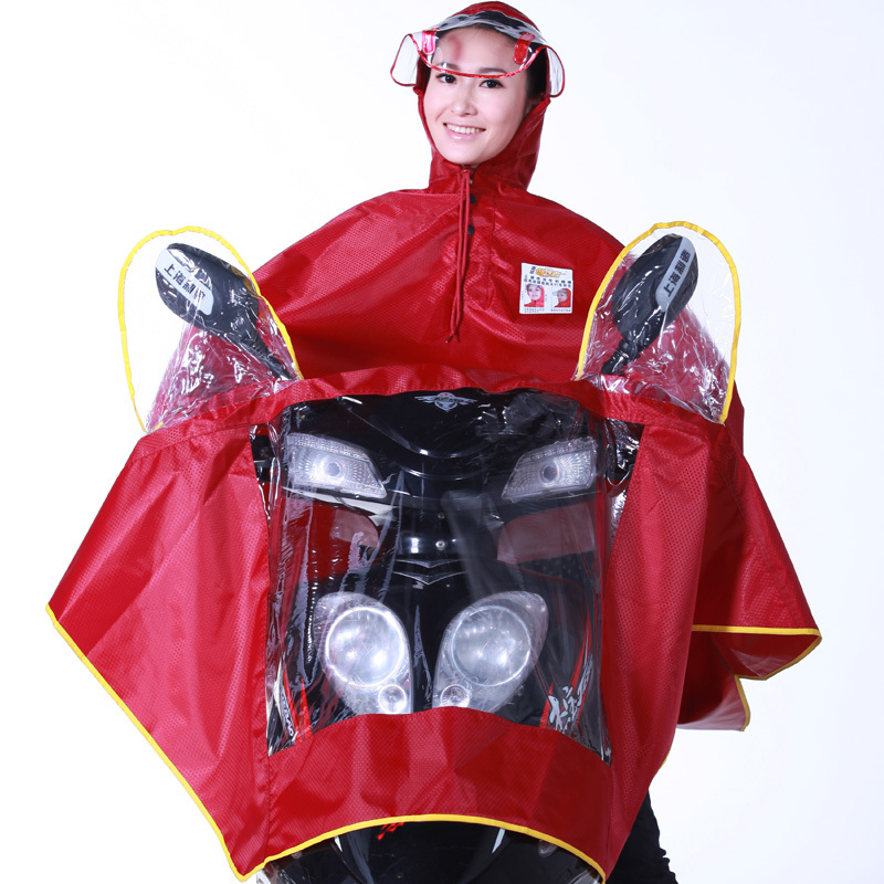 Motorcycle electric bicycle raincoat singleplayer poncho hat brim