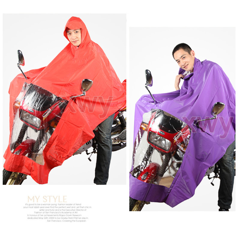 Motorcycle electric bicycle ride Burberry fashion double glue poncho thickening plus size
