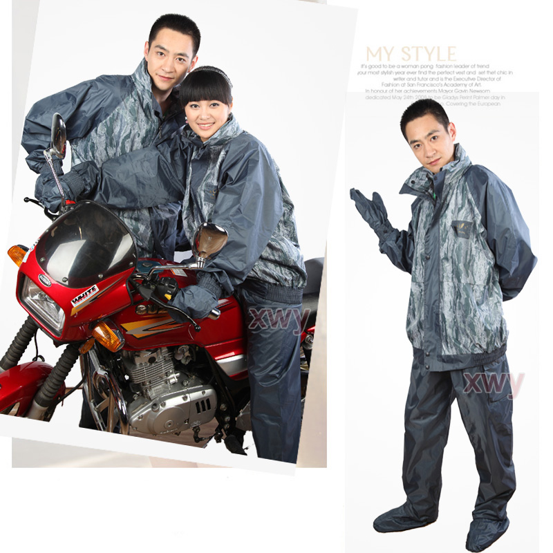 Motorcycle electric bicycle ride fashion split rain pants raincoat set gloves
