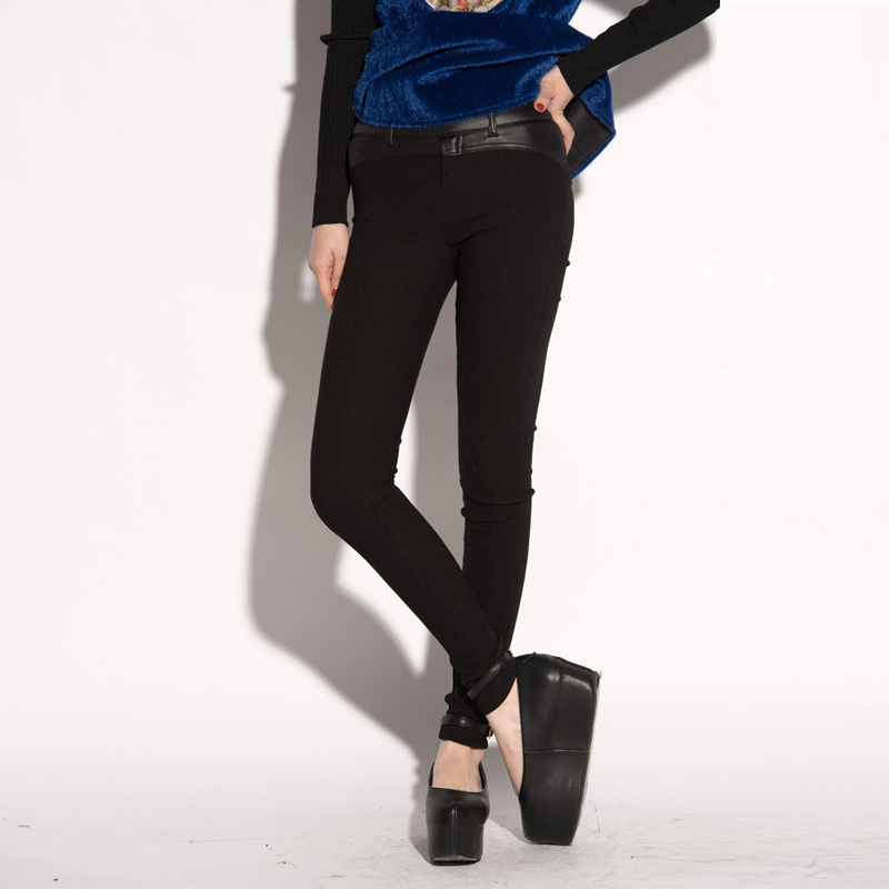 Mr . zz fashion ladies 2012 slim elastic legging leather patchwork kz156
