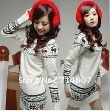 Ms. 2012 new sweater Christmas snowflake pattern Slim new deer sweater