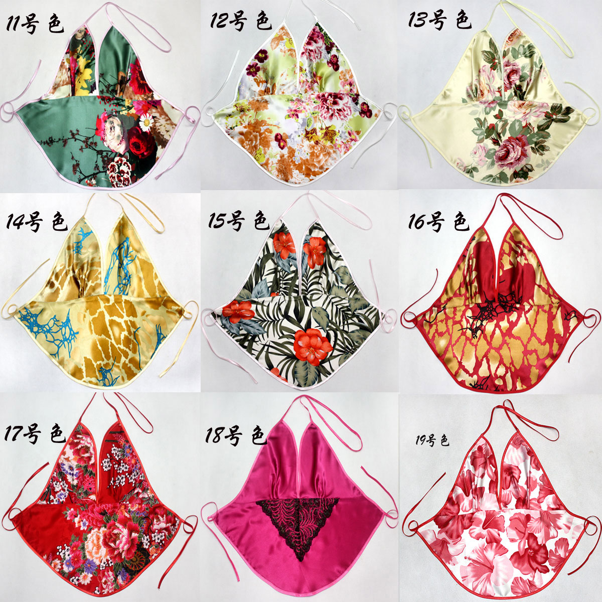 Mulberry silk V-neck print silk apron women's underwear sleepwear 38800685 gift