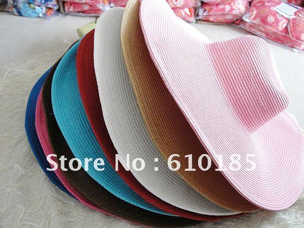 Multi-colors Straw Beach Cap, Women Large Wide Brim Floppy Beach Hat Foldable Sun summer Hat