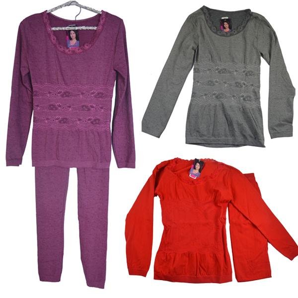 Multi Fashion Women Sexy Thin Tight THERMAL Pajama Soft Warm UNDERWEAR SET A471