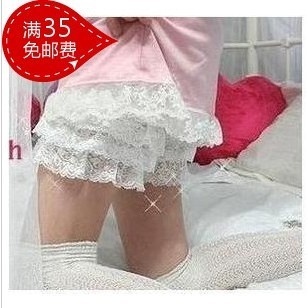 Multi-layer lace decoration silk sweet princess shorts legging cake basic skirt pants