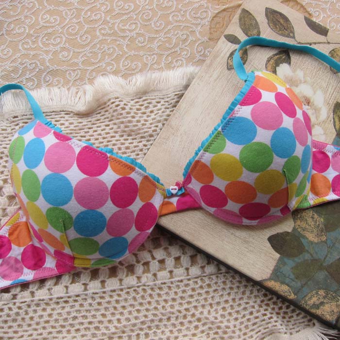 Multicolour g3 dot candy thick thin bra underwear