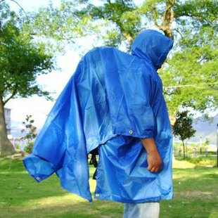 Multifunctional Burberry poncho backpack cover mat outdoor raincoat tent rainproof rain cover