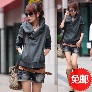 Mushroom 2012 autumn casual women's thick hooded spring and autumn short jacket coat