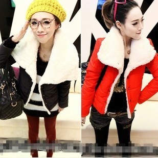 Mushroom 2012 winter women's large lapel thermal wadded jacket outerwear short jacket 902