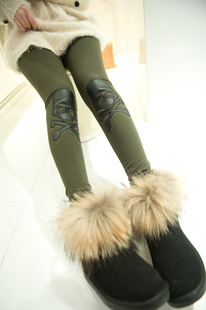 Mushroom 2013 spring new arrival women's leather skull legging