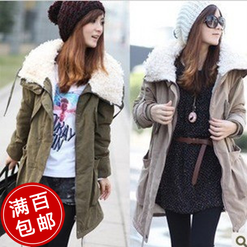 Mushroom 2013 spring popular tooling berber fleece long design wadded jacket overcoat outerwear