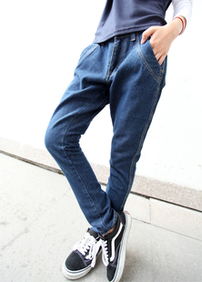 Mushroom clothes women's 2013 spring all-match blue denim skinny pants