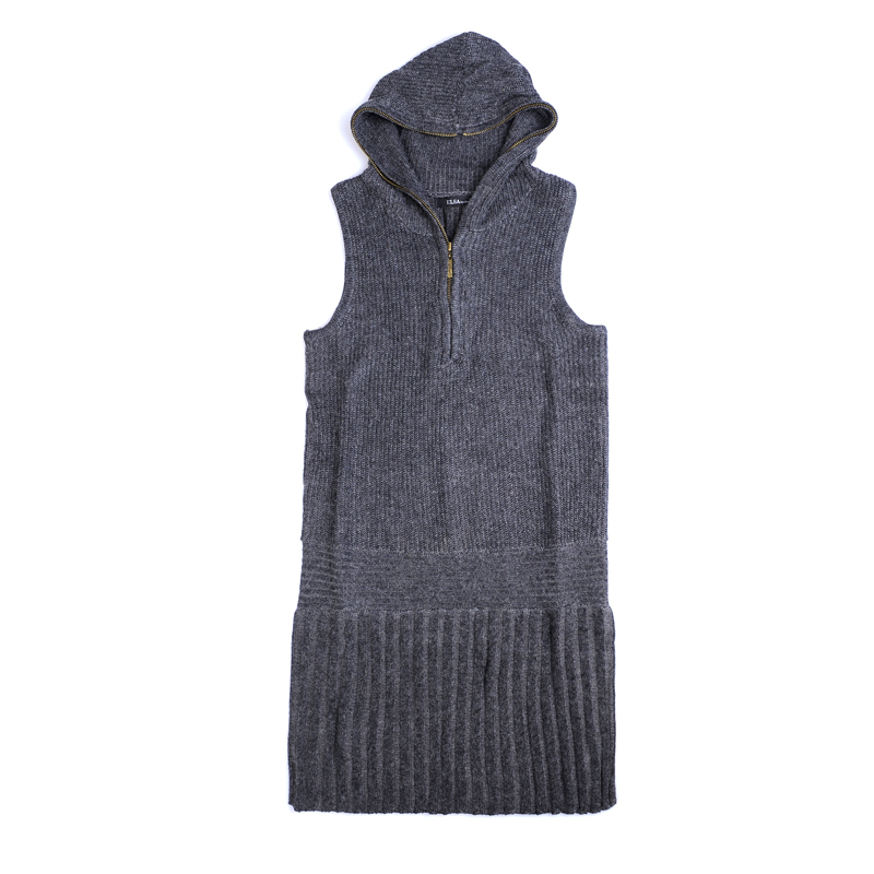 Myelsa aschaffenburg new arrival hooded sleeveless dress sweater my10851