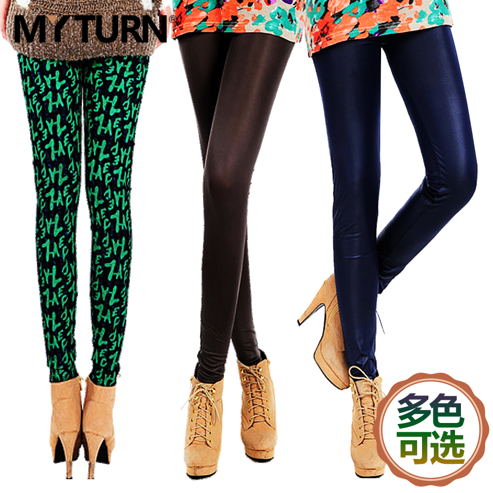 Myturn2012 women's slim leather female sexy legging