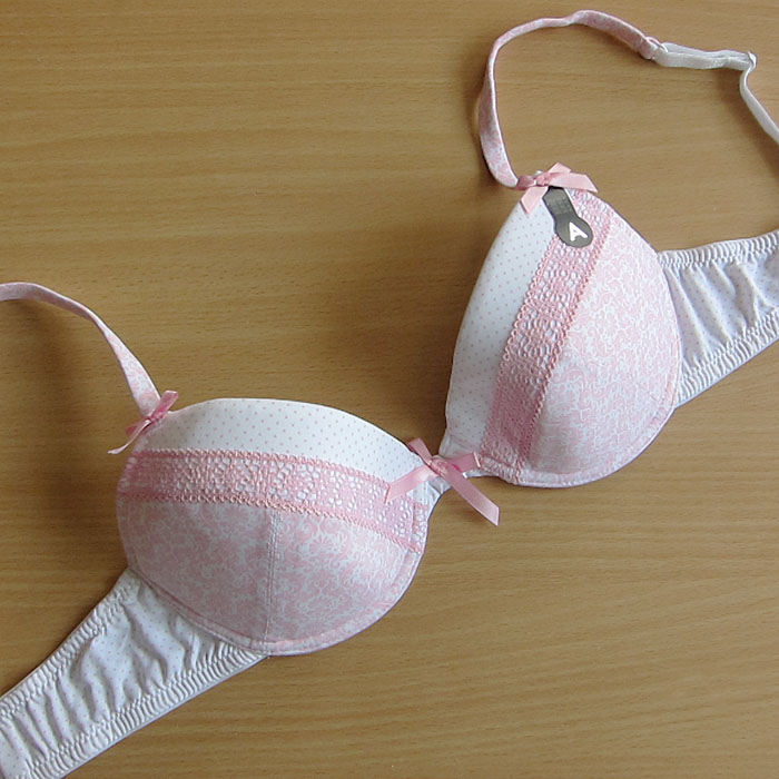 N2 shopping cart censored pink dot print belt bra insert 75c