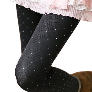 N8088 spring and autumn women's velvet pantyhose stockings vintage polka dot stripe socks
