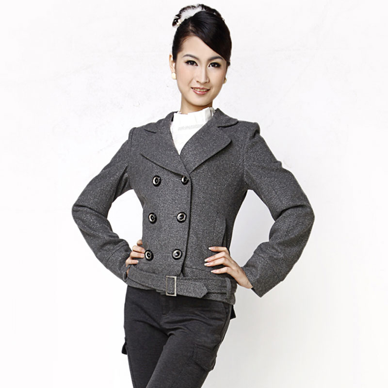Nadine 2012 women's large lapel double breasted slim suit trench outerwear