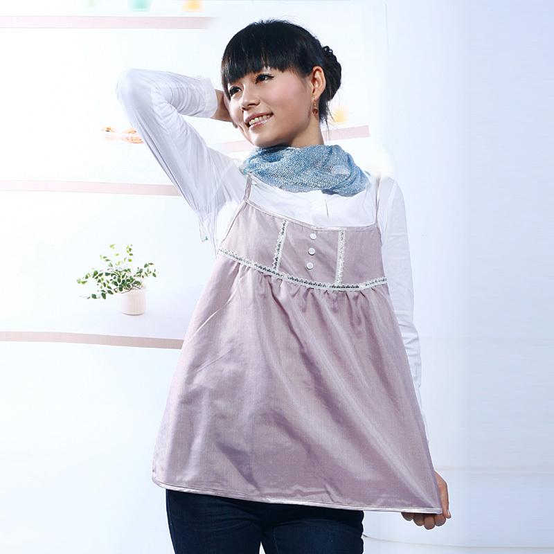 Nano silver fiber maternity superacids radiation-resistant spaghetti strap