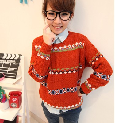 National 2012 trend o-neck sweater pullover outerwear female casual sweater