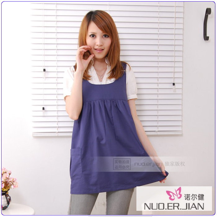 Natural silver fiber radiation-resistant maternity clothing side buckle decoration vest n3319