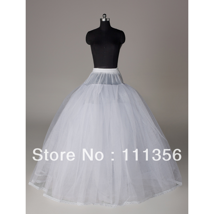Natural Slip White 4 Layers No Hoop Tulle Hoopless Women Underskirt Slip Dance Petticoat