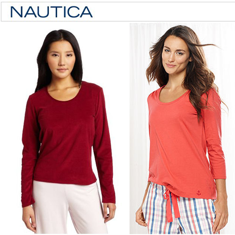 Nautica Women lounge sleepwear top long t-shirt basic shirt