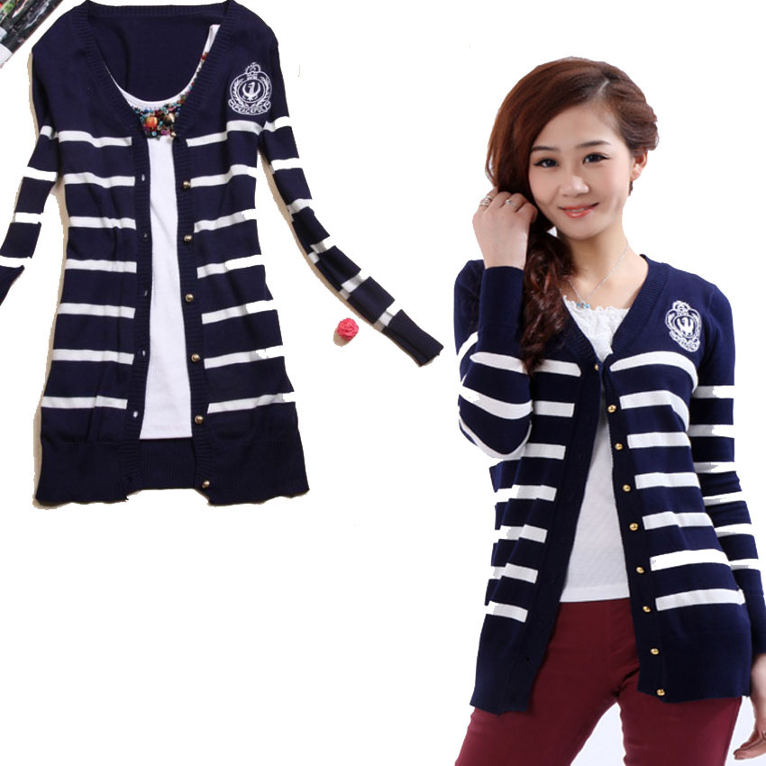 Navy style 2012 spring cardigan all-match women's cardigan female thin long-sleeve sweater outerwear female cardigan
