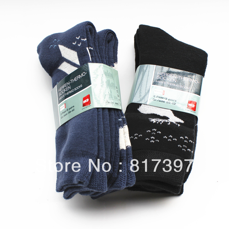 Ndk winter thermal men and women socks Christmas elizabethans socks 100% cotton loop pile sock 2 double