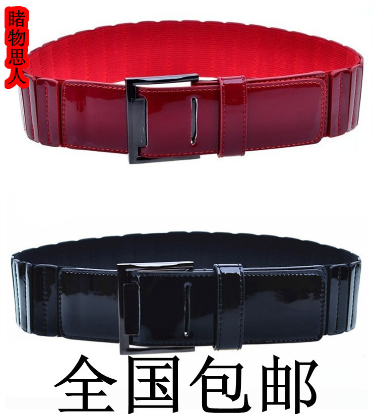 Needle women's belt decoration wide belt Women all-match fashion ladies elastic waist genuine leather strap
