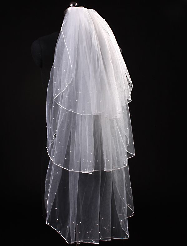 Net Three Layer Knee Length Bridal Veil