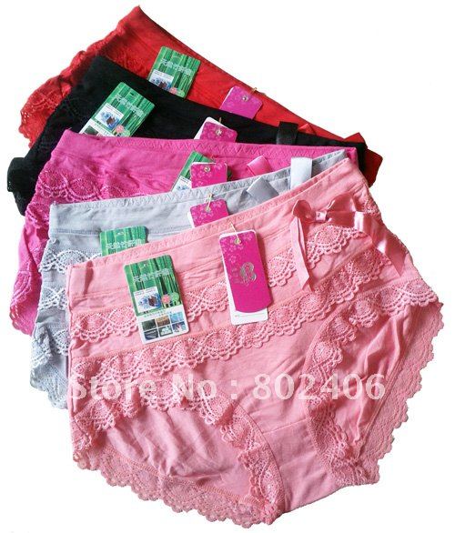 new 10 pcs women's sexy soft bmboo fiber underwears panties 5 colors -free shipping- M/L
