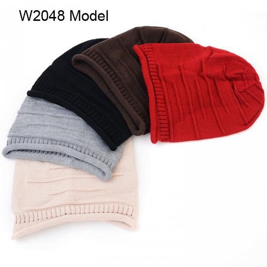 NEW 10pcs Mens Winter Hats Crochet Slouchy Beanie Womens Skull Beanies Caps Knit Slouch Women Baggy Rolled Brim Oversized Cap