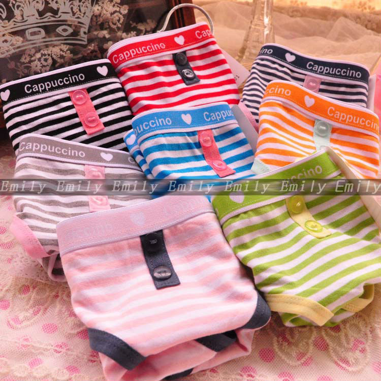 NEW 12PCS Women's Briefs cotton material NAVAL STRIPE  lovely Panties