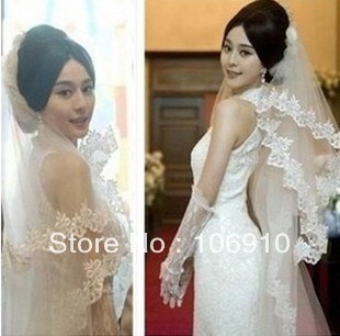 NEW 2013 bride veil fashion lace veil embroiderrad wedding veil bride accessories star style