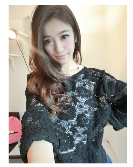 New 2013 cutout loose lace shirt t-shirt