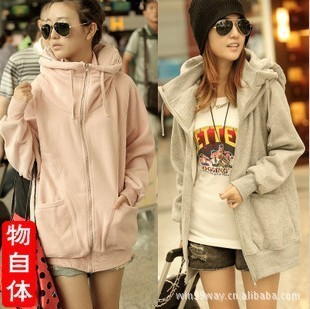 New 2013 Women new Korean cardigan large size hooded fleece sweater autumn and winter thick coat
