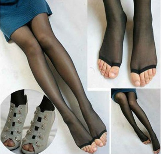 NEW 2PC/lot  Womens Silk Stocking Sexy Tights pantyhose Lady dew toe tights Socks With Toes For Open Toe Shoes 12D Free Shipping