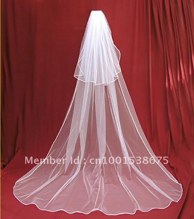 New 2T White / ivory Cathedral wedding veils bride Bridal Veil with comb