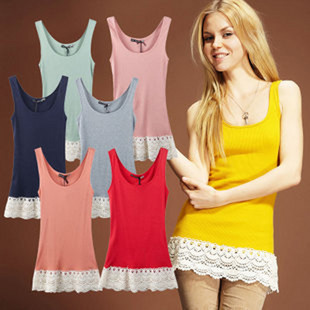 New 3pcs mini 2012 women's internality 100% cotton thread crochet lace spaghetti strap basic vest yf124