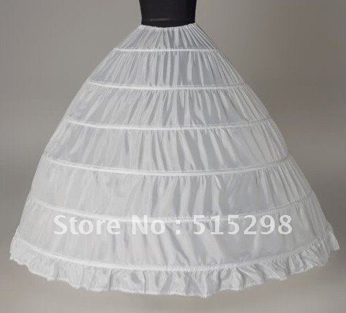 New 6 hoops white 20% off  hoopless Ball Gown BONE FULL CRINOLINE PETTICOAT WEDDING SKIRT SLIP