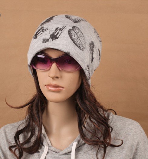 NEW Abstract Design Grey Cool Skull Beanie Men Hats Cotton Slouchy Cap  Baggy Hat Mens Caps Oversized Sport Cap Womens Beanie