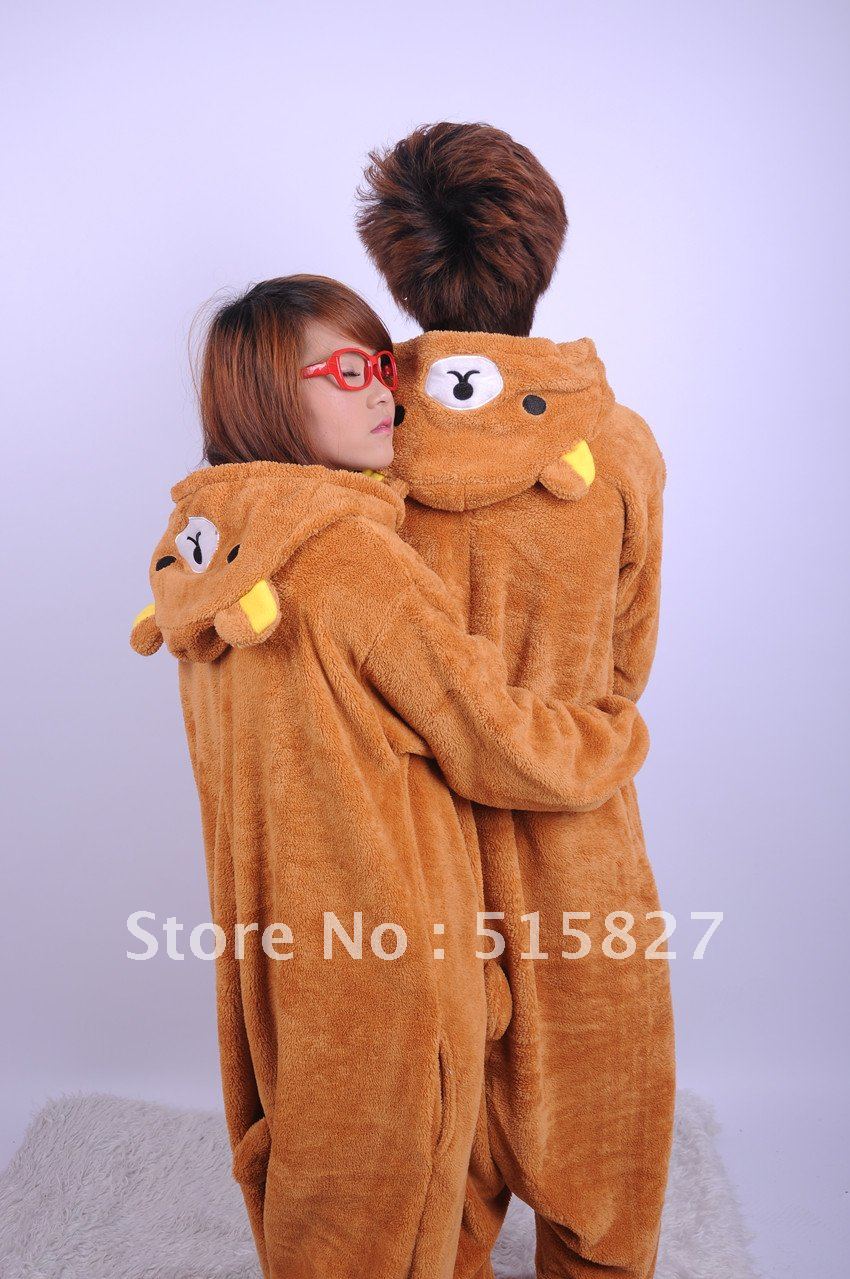 New Adult Animal Rilakkuma Bear Pajamas Sleepsuit Onesie Sleepwear Unisex (Cosplay)