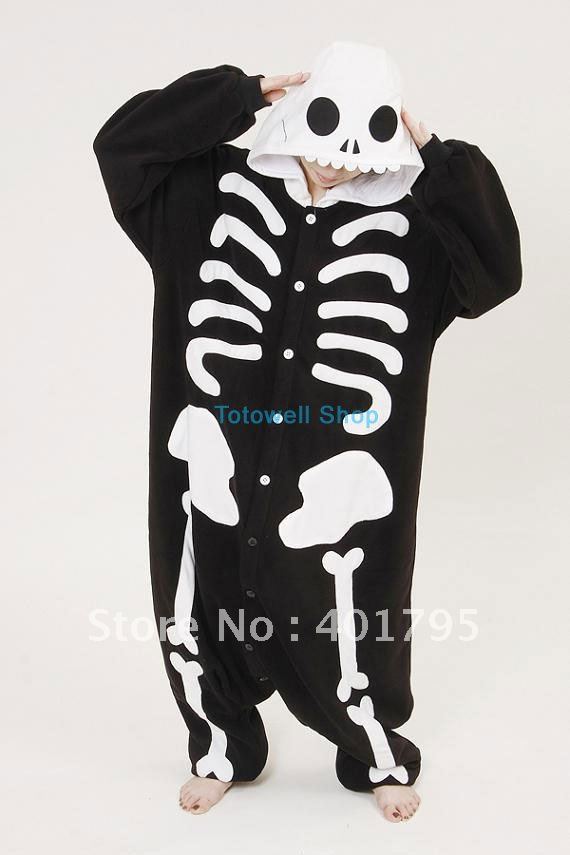 New Adult Costume Skeleton Skull Pajamas Kigurumi Japan Anime Sleepwear