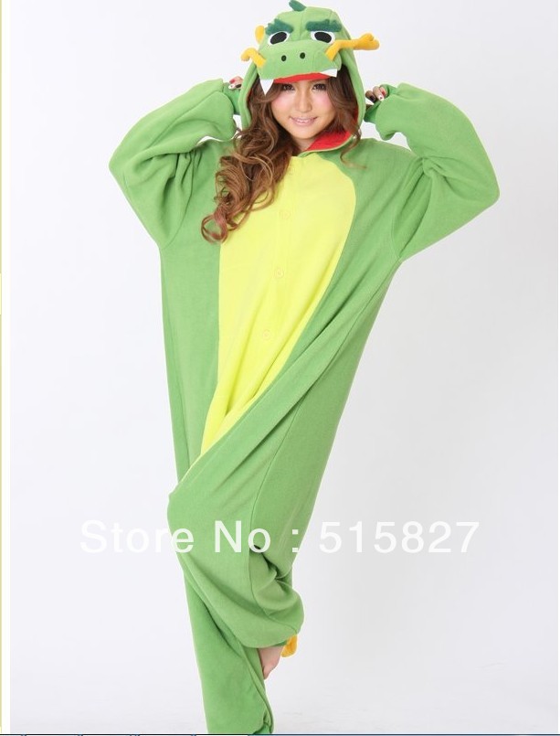 New Adult Women's Lady's Cartoon Polar  Fleece Lovely China Dragon Pyjamas Pajamas Sleepsuit sleepwear Onesie