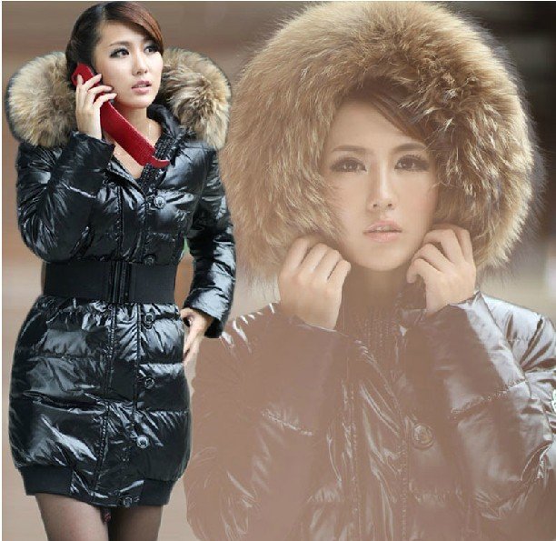 New and long sections Slim Down the new female influx of female models down jacket thick down jacket coat large size